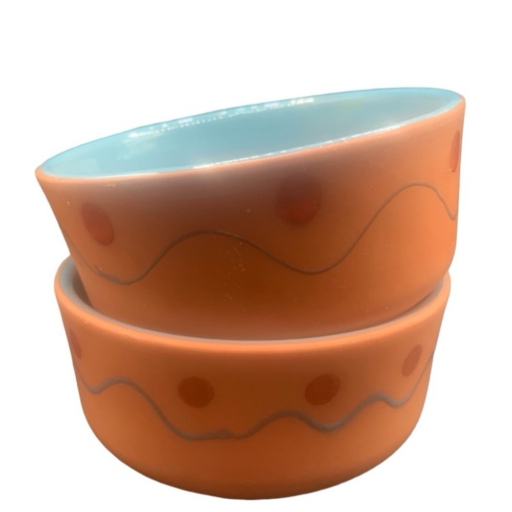 Terra Cotta 2 pc bowl set dip soup side bowl Made in Portugal Pottery